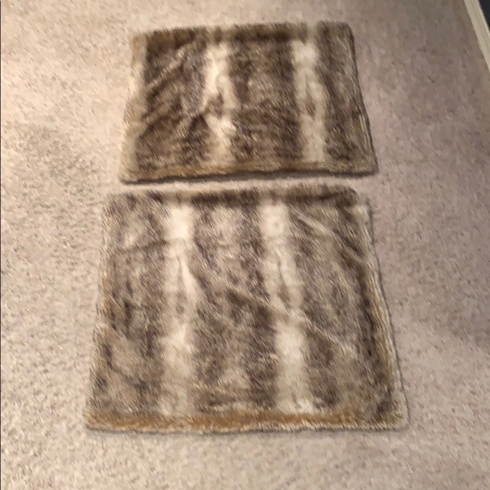 Pottery barn furry pillow shams
